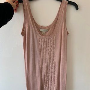 Burberry Pink Ribbed Silk Top (S)
